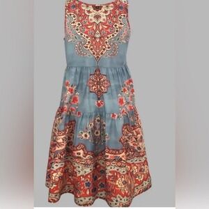 Boho Cottagecore‎ Floral Paisley Print Sleeveless Dress